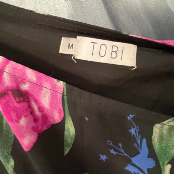 TOBI Purple, Black, & Blue Floral Maxi Skirt (Full-Length) - Sz Medium - Picture 6 of 9